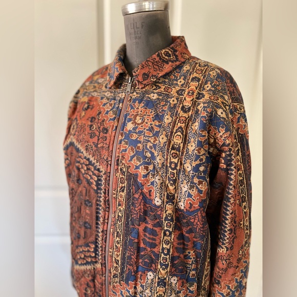 Urban Outfitters Quilted Printed Jacket NWT Choc Brown Size S - Picture 9 of 13